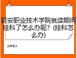 延安职业技术学院就读期间挂科了怎么办呢？(挂科怎么办)
