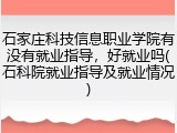 石家庄科技信息职业学院有没有就业指导，好就业吗(石科院就业指导及就业情况)