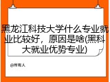 黑龙江科技大学什么专业就业比较好，原因是啥(黑科大就业优势专业)