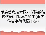 重庆信息技术职业学院的院校代码和邮编是多少(重庆信息学院代码邮编)