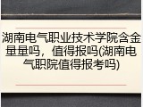 湖南电气职业技术学院含金量量吗，值得报吗(湖南电气职院值得报考吗)