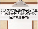 长沙民政职业技术学院毕业生就业大致去向如何(长沙民政就业去向)