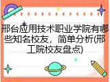 邢台应用技术职业学院有哪些知名校友，简单分析(邢工院校友盘点)