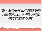 河北地质大学华信学院师资力量怎么样，名气如何(华信学院师资名气)