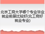 北京工商大学哪个专业毕业就业前景比较好(北工商好就业专业)