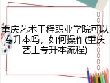 重庆艺术工程职业学院可以专升本吗，如何操作(重庆艺工专升本流程)