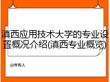 滇西应用技术大学的专业设置概况介绍(滇西专业概览)