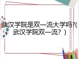 武汉学院是双一流大学吗?(武汉学院双一流？)