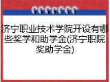 济宁职业技术学院开设有哪些奖学和助学金(济宁职院奖助学金)