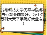 苏州科技大学天平学院哪些专业就业前景好，为什么(苏科大天平学院好就业专业)
