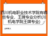 四川机电职业技术学院有哪些专业，王牌专业分析(川机电学院王牌专业)