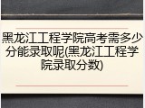 黑龙江工程学院高考需多少分能录取呢(黑龙江工程学院录取分数)