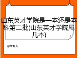 山东英才学院是一本还是本科第二批(山东英才学院属几本)