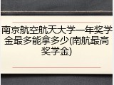 南京航空航天大学一年奖学金最多能拿多少(南航最高奖学金)