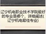 辽宁机电职业技术学院最好的专业是哪个，详细阐述(辽宁机电最佳专业)