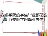 安顺学院的学生毕业都怎么样了(安顺学院毕业去向)