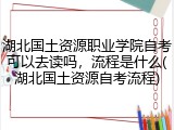 湖北国土资源职业学院自考可以去读吗，流程是什么(湖北国土资源自考流程)