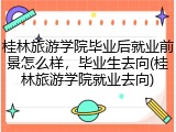 桂林旅游学院毕业后就业前景怎么样，毕业生去向(桂林旅游学院就业去向)