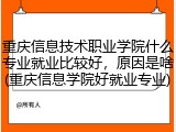 重庆信息技术职业学院什么专业就业比较好，原因是啥(重庆信息学院好就业专业)