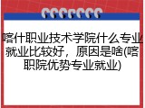 喀什职业技术学院什么专业就业比较好，原因是啥(喀职院优势专业就业)