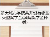 浙大城市学院共开设有哪些类型奖学金(城院奖学金种类)