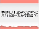 漳州科技职业学院是985还是211(漳州科技学院级别)