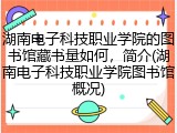 湖南电子科技职业学院的图书馆藏书量如何，简介(湖南电子科技职业学院图书馆概况)