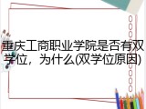 重庆工商职业学院是否有双学位，为什么(双学位原因)