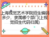 上海视觉艺术学院招生编码多少，隶属哪个部门(上视觉招生代码归属)