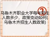 乌鲁木齐职业大学每年招生人数多少，政策变动如何(乌鲁木齐招生人数政策)