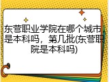东营职业学院在哪个城市，是本科吗，第几批(东营职院是本科吗)