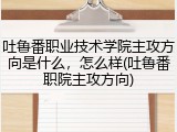 吐鲁番职业技术学院主攻方向是什么，怎么样(吐鲁番职院主攻方向)