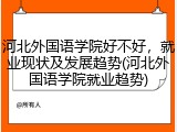 河北外国语学院好不好，就业现状及发展趋势(河北外国语学院就业趋势)