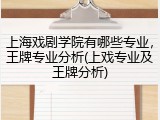 上海戏剧学院有哪些专业，王牌专业分析(上戏专业及王牌分析)