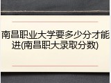 南昌职业大学要多少分才能进(南昌职大录取分数)