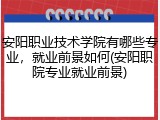 安阳职业技术学院有哪些专业，就业前景如何(安阳职院专业就业前景)