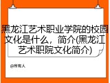 黑龙江艺术职业学院的校园文化是什么，简介(黑龙江艺术职院文化简介)