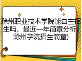 滁州职业技术学院能自主招生吗，最近一年简章分析(滁州学院招生简章)