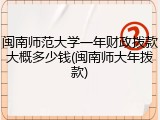 闽南师范大学一年财政拨款大概多少钱(闽南师大年拨款)