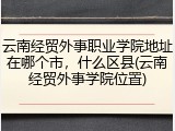 云南经贸外事职业学院地址在哪个市，什么区县(云南经贸外事学院位置)