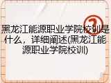 黑龙江能源职业学院校训是什么，详细阐述(黑龙江能源职业学院校训)