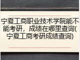 宁夏工商职业技术学院能不能考研，成绩在哪里查询(宁夏工商考研成绩查询)
