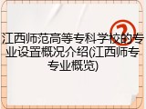 江西师范高等专科学校的专业设置概况介绍(江西师专专业概览)