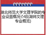 湖北师范大学文理学院的专业设置概况介绍(湖师文理专业概览)