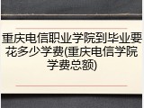 重庆电信职业学院到毕业要花多少学费(重庆电信学院学费总额)