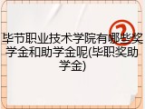 毕节职业技术学院有哪些奖学金和助学金呢(毕职奖助学金)