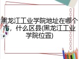 黑龙江工业学院地址在哪个市，什么区县(黑龙江工业学院位置)