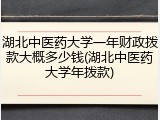 湖北中医药大学一年财政拨款大概多少钱(湖北中医药大学年拨款)