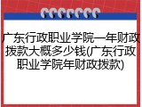 广东行政职业学院一年财政拨款大概多少钱(广东行政职业学院年财政拨款)