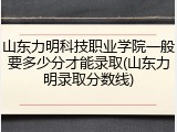 山东力明科技职业学院一般要多少分才能录取(山东力明录取分数线)